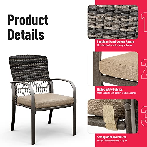 Pamapic 5-Piece Patio Dining Set, Weather Resistant PE Rattan