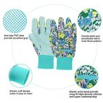 Floral Garden Gloves for Women with Non-Slip Dots