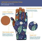 Women’s Leather Gardening Gloves in Blue