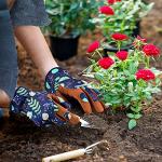Women’s Leather Gardening Gloves in Blue
