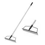 16-Tine Heavy Duty Garden Rake with Adjustable Handle