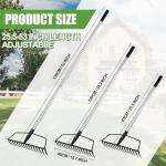 16-Tine Heavy Duty Garden Rake with Adjustable Handle