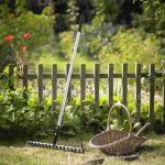 16-Tine Heavy Duty Garden Rake with Adjustable Handle