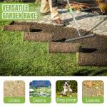 Adjustable Metal Leaf Rake with 14 Tines