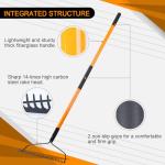 Heavy Duty 14-Tine Garden Rake with Fiberglass Handle