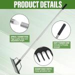 15-Inch Bow Rake with Adjustable Stainless Steel Handle
