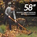 Heavy Duty 14-Tine Garden Rake with Fiberglass Handle