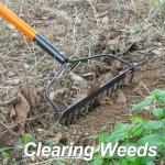 Heavy Duty 14-Tine Garden Rake with Fiberglass Handle