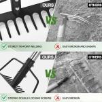 15-Inch Bow Rake with Adjustable Stainless Steel Handle