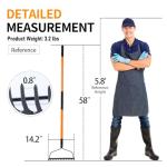 Heavy Duty 14-Tine Garden Rake with Fiberglass Handle