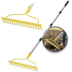 Heavy Duty 6 FT Metal Garden Rake with Tines
