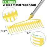 Heavy Duty 6 FT Metal Garden Rake with Tines