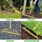 Heavy Duty 6 FT Metal Garden Rake with Tines