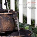 27" Rustic 2-Tier Barrel Pump Water Fountain
