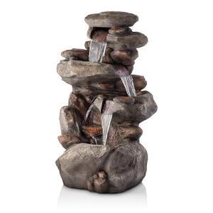 40" 4-Tier Rock Fountain with LED Lights