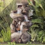 40" 4-Tier Rock Fountain with LED Lights