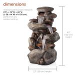40" 4-Tier Rock Fountain with LED Lights