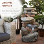 40" 4-Tier Rock Fountain with LED Lights