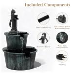 27'' Electric Waterfall Fountain - 2 Tier Barrel