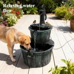 27'' Electric Waterfall Fountain - 2 Tier Barrel