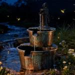27'' Electric Waterfall Fountain - 2 Tier Barrel