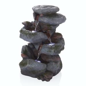 22" Tall 3-Tier Rock Waterfall Fountain