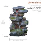 22" Tall 3-Tier Rock Waterfall Fountain