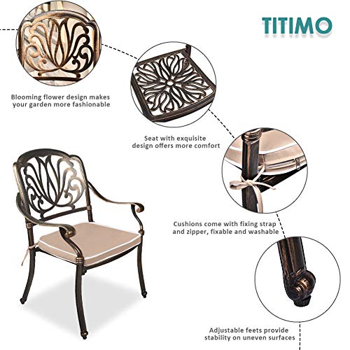 TITIMO 3-Piece Outdoor Dining Set in All-Weather Aluminum