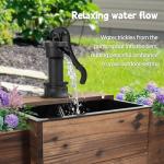 Wooden Rectangular Outdoor Water Fountain with Flower Box
