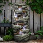 6-Tier Cascading Water Fountain with LED Lights