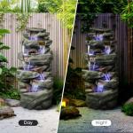6-Tier Cascading Water Fountain with LED Lights