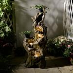 Large 5-Tier Tree Trunk Outdoor Water Fountain
