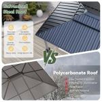 Aoxun 10x12 Hardtop Gazebo with Netting & Curtains