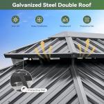 Aoxun 10x12 Hardtop Gazebo with Netting & Curtains