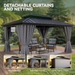 YITAHOME 10x12 FT Aluminum Frame Hard Top Gazebo