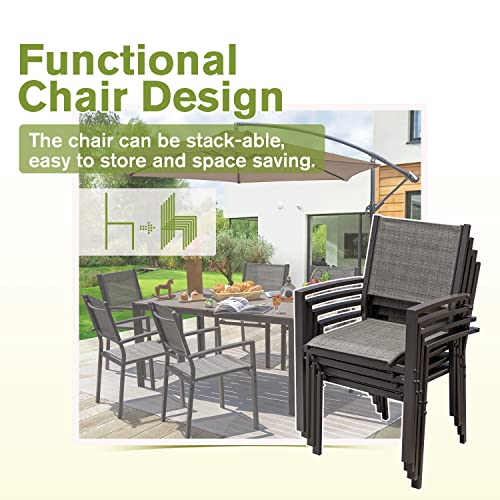 Homall 7 Piece Patio Dining Set with Stackable Chairs