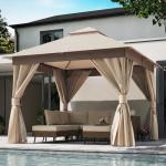 10'x10' Heavy Duty Patio Gazebo with Nets
