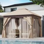 10'x10' Heavy Duty Patio Gazebo with Nets