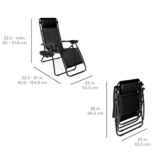 Set of 2 Adjustable Steel Mesh Zero Gravity Chairs
