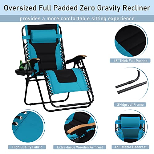 PHI VILLA Oversized Zero Gravity Chair, Patio Recliner