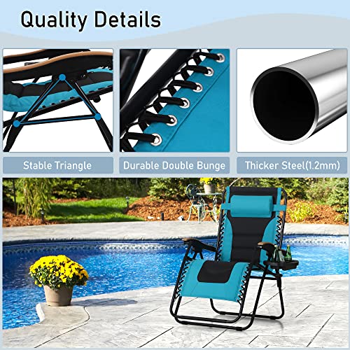PHI VILLA Oversized Zero Gravity Chair, Patio Recliner
