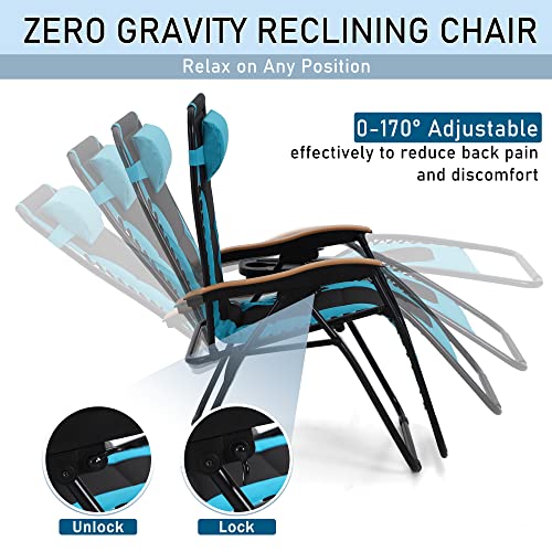 PHI VILLA Oversized Zero Gravity Chair, Patio Recliner