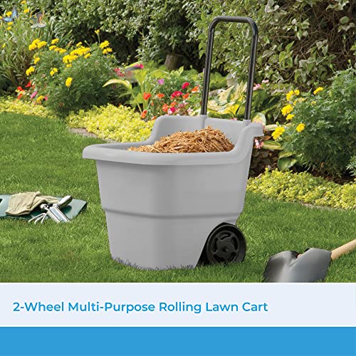 Suncast 15.5 Gal Multi-Purpose Cart with Wheels, Brown/Taupe