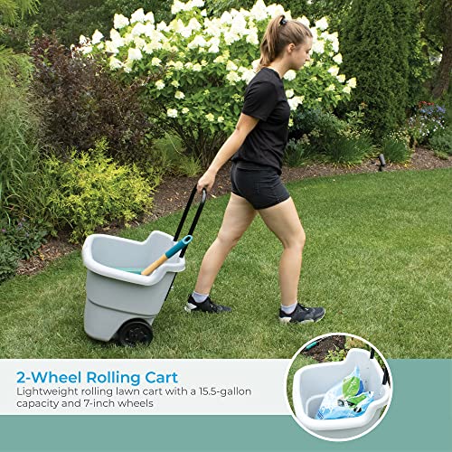 Suncast 15.5 Gal Multi-Purpose Cart with Wheels, Brown/Taupe