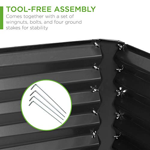 Outdoor Metal Raised Garden Bed for Vegetables & Herbs