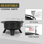 Hykolity 31" Fire Pit and Grill Combo
