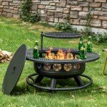 36" Outdoor Fire Pit with Cooking Grill