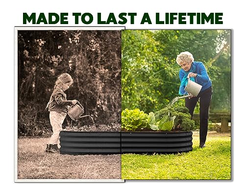 Tool-Free Assembly Galvanized Raised Garden Bed, 4×2 ft