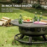 36" Outdoor Fire Pit with Cooking Grill