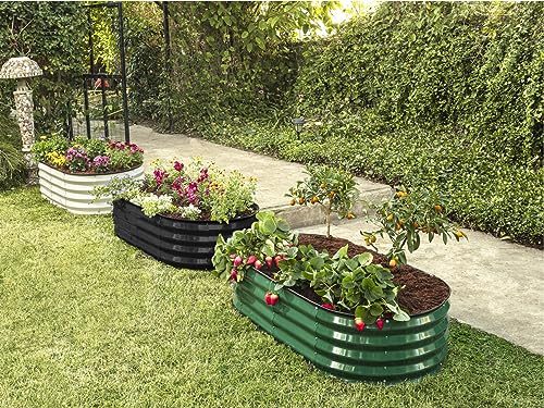 Tool-Free Assembly Galvanized Raised Garden Bed, 4×2 ft